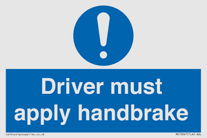 MV10047: Driver must apply handbrake