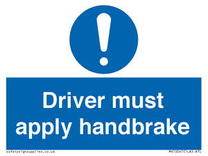 MV10047: Driver must apply handbrake