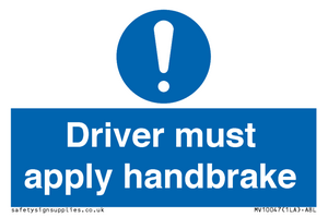 MV10047: Driver must apply handbrake