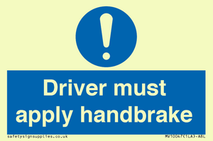 MV10047: Driver must apply handbrake