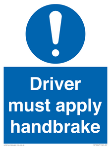MV10047: Driver must apply handbrake