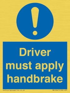 MV10047: Driver must apply handbrake