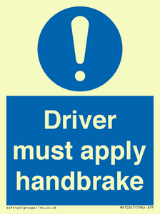 MV10047: Driver must apply handbrake