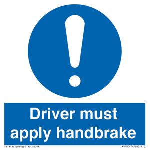 MV10047: Driver must apply handbrake