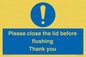 MV10127: Please close the lid before flushing Thank you