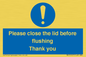 MV10127: Please close the lid before flushing Thank you