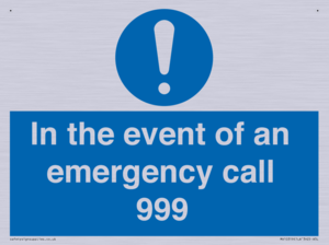 MV10319: In the event of an emergency call 999