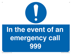 MV10319: In the event of an emergency call 999