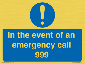 MV10319: In the event of an emergency call 999