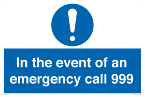 MV10319: In the event of an emergency call 999