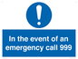 MV10319: In the event of an emergency call 999