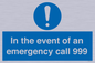 MV10319: In the event of an emergency call 999