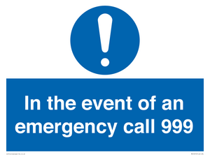MV10319: In the event of an emergency call 999