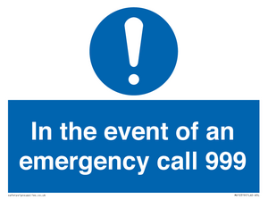 MV10319: In the event of an emergency call 999