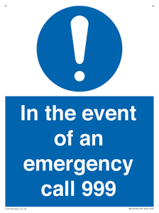 MV10319: In the event of an emergency call 999