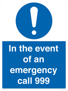 MV10319: In the event of an emergency call 999
