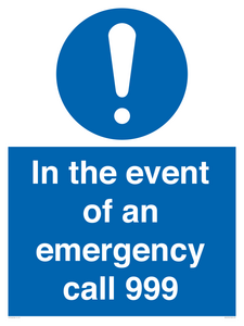 MV10319: In the event of an emergency call 999
