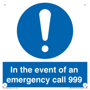 MV10319: In the event of an emergency call 999
