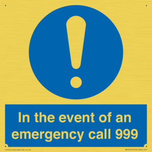 MV10319: In the event of an emergency call 999