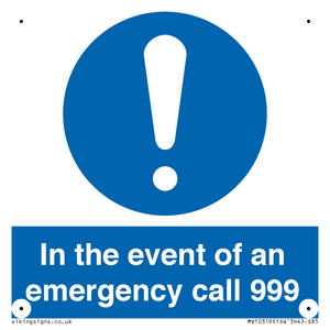 MV10319: In the event of an emergency call 999