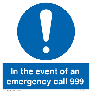 MV10319: In the event of an emergency call 999