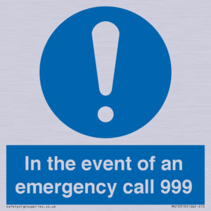 MV10319: In the event of an emergency call 999