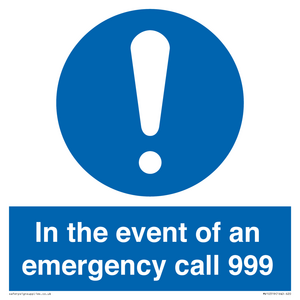 MV10319: In the event of an emergency call 999