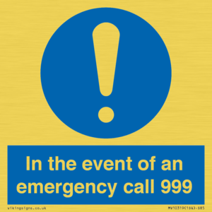 MV10319: In the event of an emergency call 999
