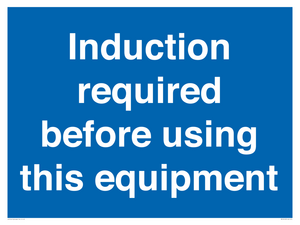 MV10418: Induction required before using this equipment