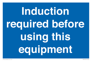 MV10418: Induction required before using this equipment