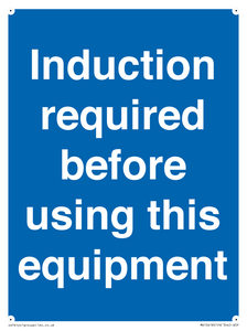 MV10418: Induction required before using this equipment