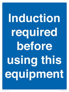 MV10418: Induction required before using this equipment