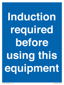 MV10418: Induction required before using this equipment