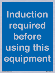 MV10418: Induction required before using this equipment