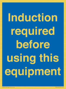 MV10418: Induction required before using this equipment