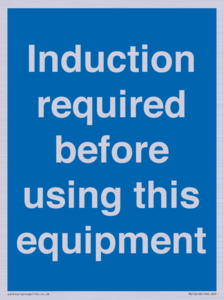MV10418: Induction required before using this equipment