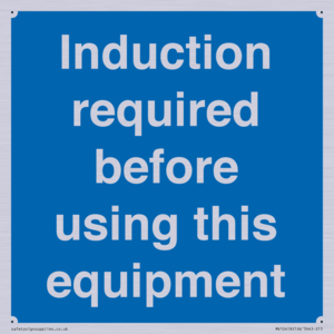 MV10418: Induction required before using this equipment