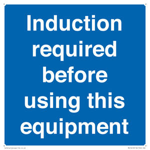 MV10418: Induction required before using this equipment