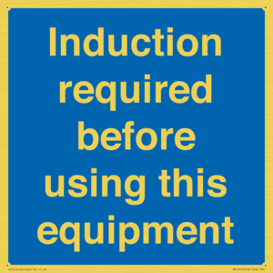MV10418: Induction required before using this equipment