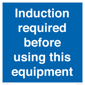 MV10418: Induction required before using this equipment