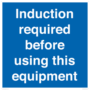 MV10418: Induction required before using this equipment