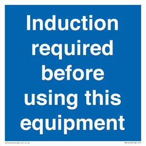 MV10418: Induction required before using this equipment