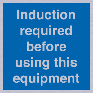 MV10418: Induction required before using this equipment