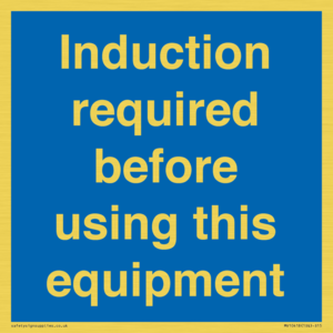 MV10418: Induction required before using this equipment