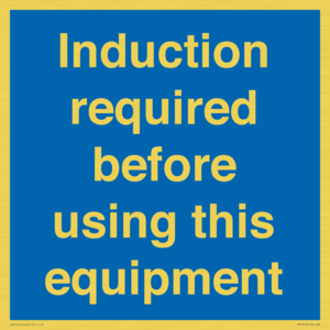 MV10418: Induction required before using this equipment