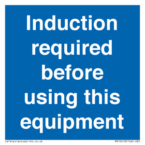 MV10418: Induction required before using this equipment