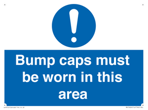 MV10424: Bump caps must be worn in this area