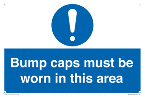 MV10424: Bump caps must be worn in this area