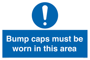 MV10424: Bump caps must be worn in this area