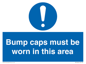 MV10424: Bump caps must be worn in this area
